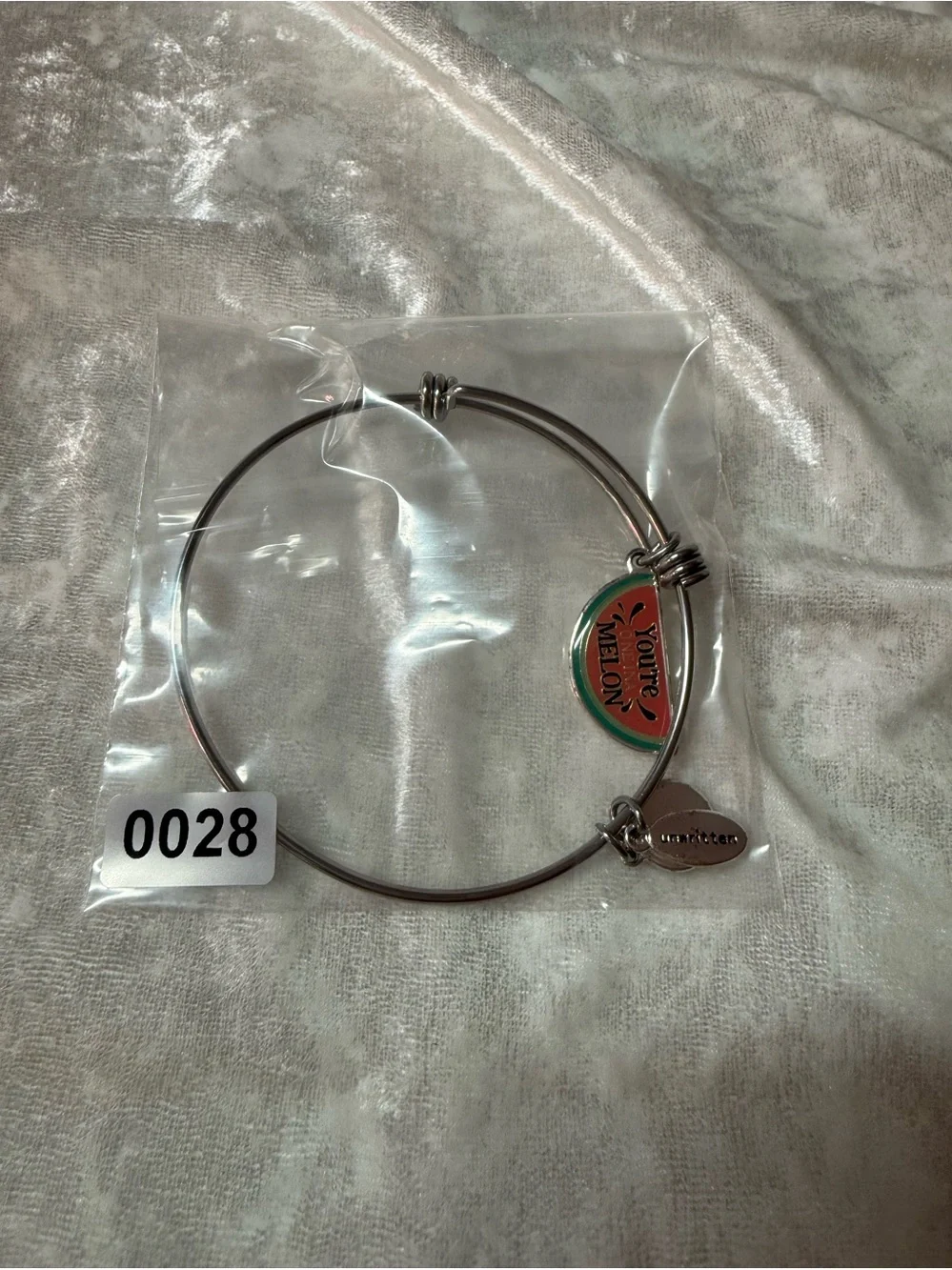 Unwritten Watermelon Charm Bangle Bracelet Silver Tone You’re One in a Melon